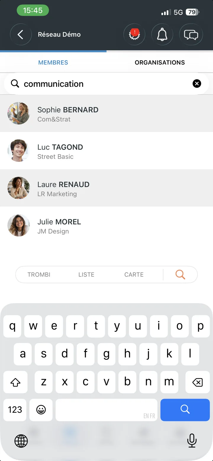 Recherche du mot communication dans les fiches des membres ki&ki
